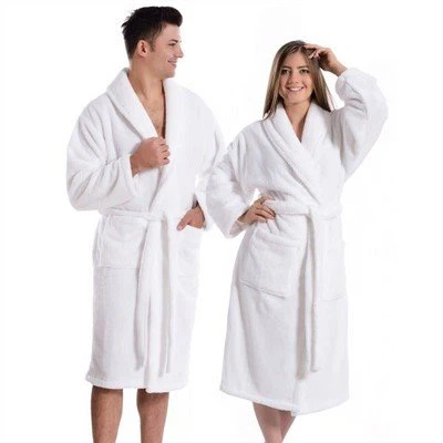 White Hotel Robe dengan Kolar Shawl